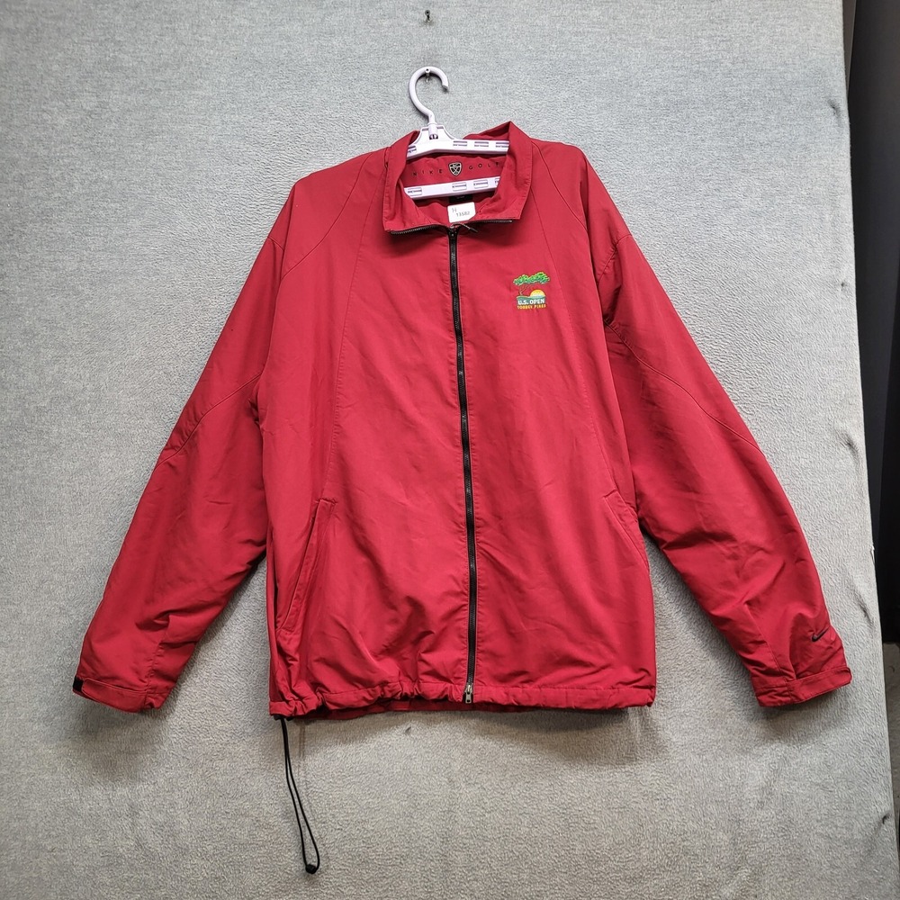 VINTAGE Nike Golf Men‎ Jacket 2XL Red Full Zip US Open Torrey Pines